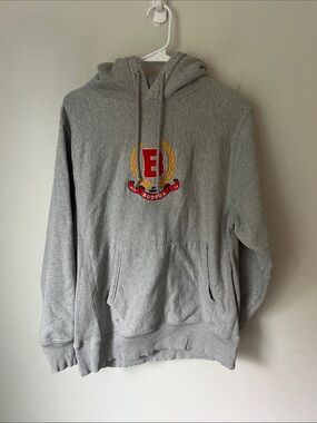 Bodega Embroidered Crest Hoodie Gray Men’s Heavyweight Pullover Boston size L 🔲
